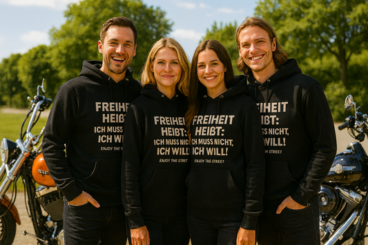 Personalisierte Motorrad-T-Shirts & Hoodies – Einheitlicher Look für eure Biker-Crew